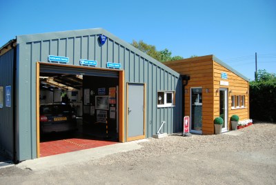 The new garage and the office/reception area enterance.